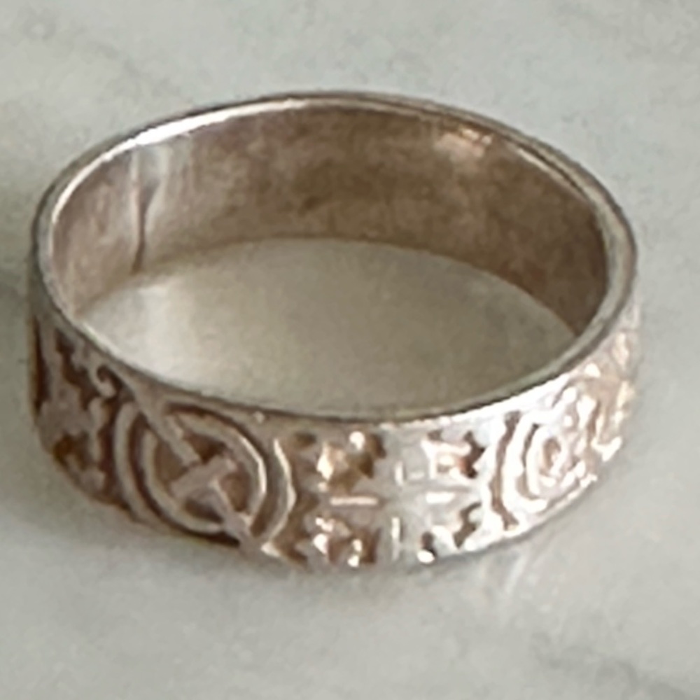 925 sterling silver Celtic, Irish cross band ring, size 12